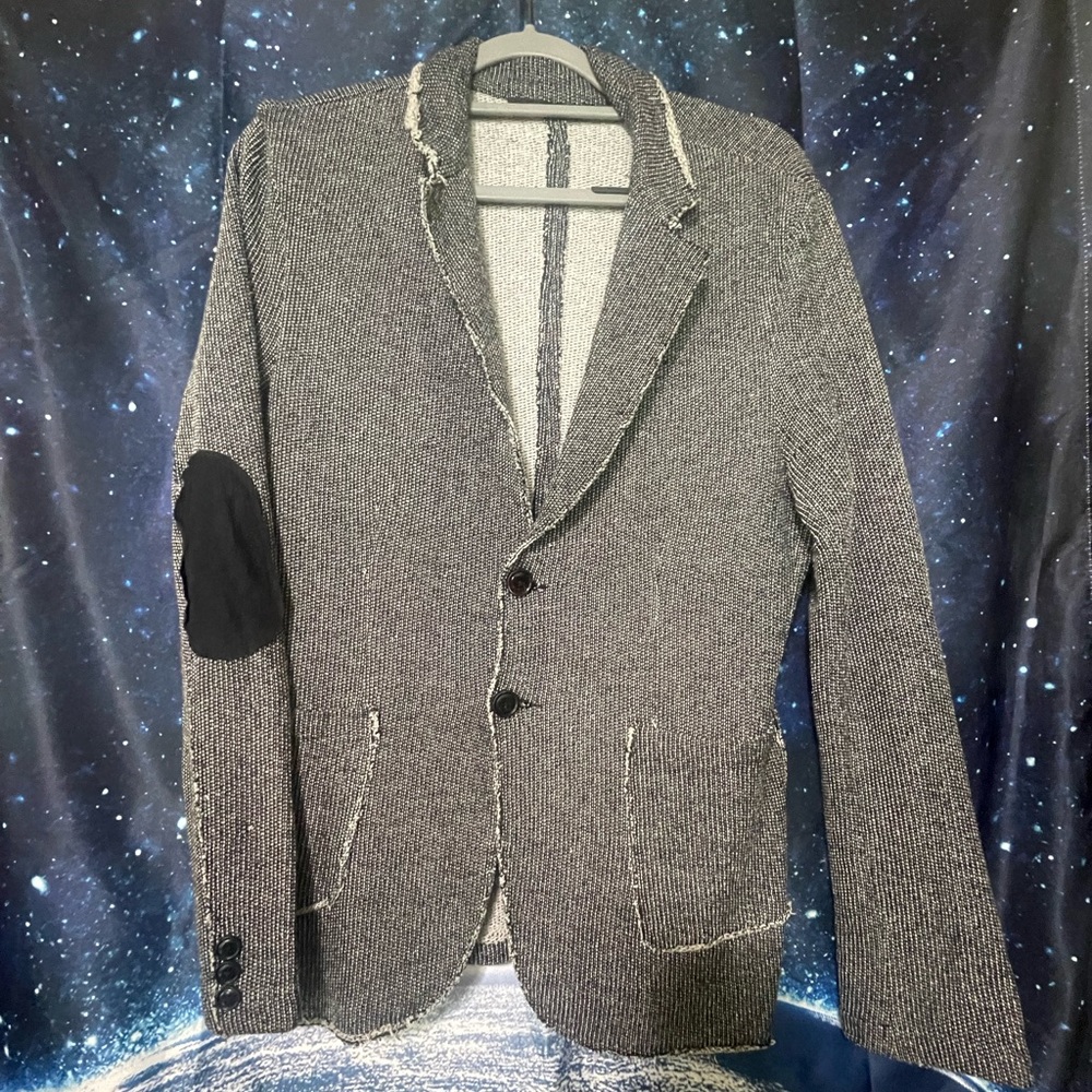 Blazer Cut Men’s Large w/ Elbow patches & Distressed Frayed Edges by Ron Tomson